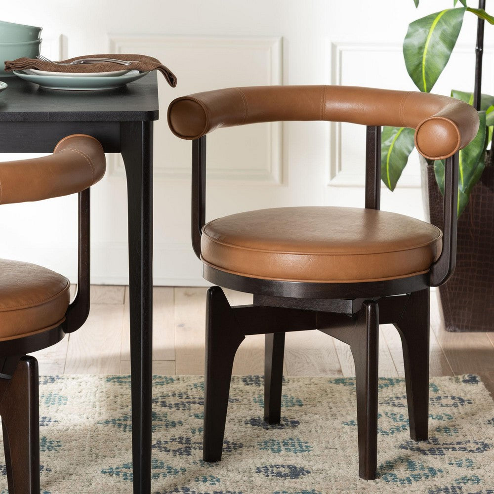 Baxton Studio - Delacruz Dining Chair in Tan/Black - BBT5547-Tan/Black-Armchair-DC view 8