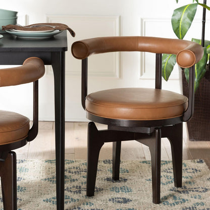 Baxton Studio - Delacruz Dining Chair in Tan/Black - BBT5547-Tan/Black-Armchair-DC view 8