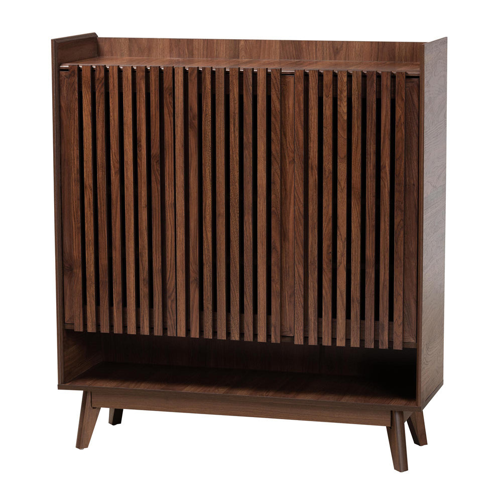 Baxton Studio - Delaire Shoe Cabinet in Walnut Brown - SESC70350WI-CLB-Shoe Cabinet view 1