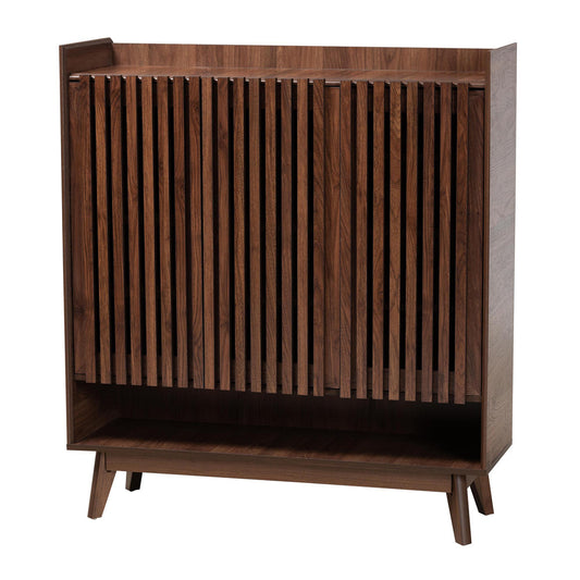 Baxton Studio - Delaire Shoe Cabinet in Walnut Brown - SESC70350WI-CLB-Shoe Cabinet view 1