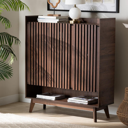 Baxton Studio - Delaire Shoe Cabinet in Walnut Brown - SESC70350WI-CLB-Shoe Cabinet view 8