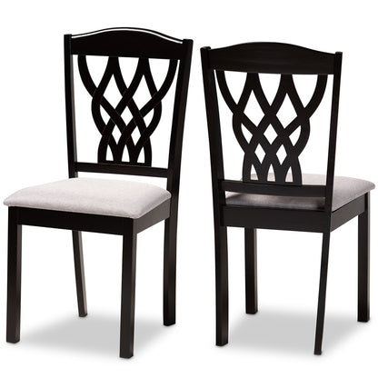 Baxton Studio - Delilah Set of 2 Dining Chairs in Grey/Dark brown - RH1017C-Grey/Dark Brown-DC-2PK view 1