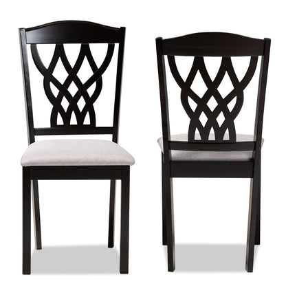 Baxton Studio - Delilah Set of 2 Dining Chairs in Grey/Dark brown - RH1017C-Grey/Dark Brown-DC-2PK view 2