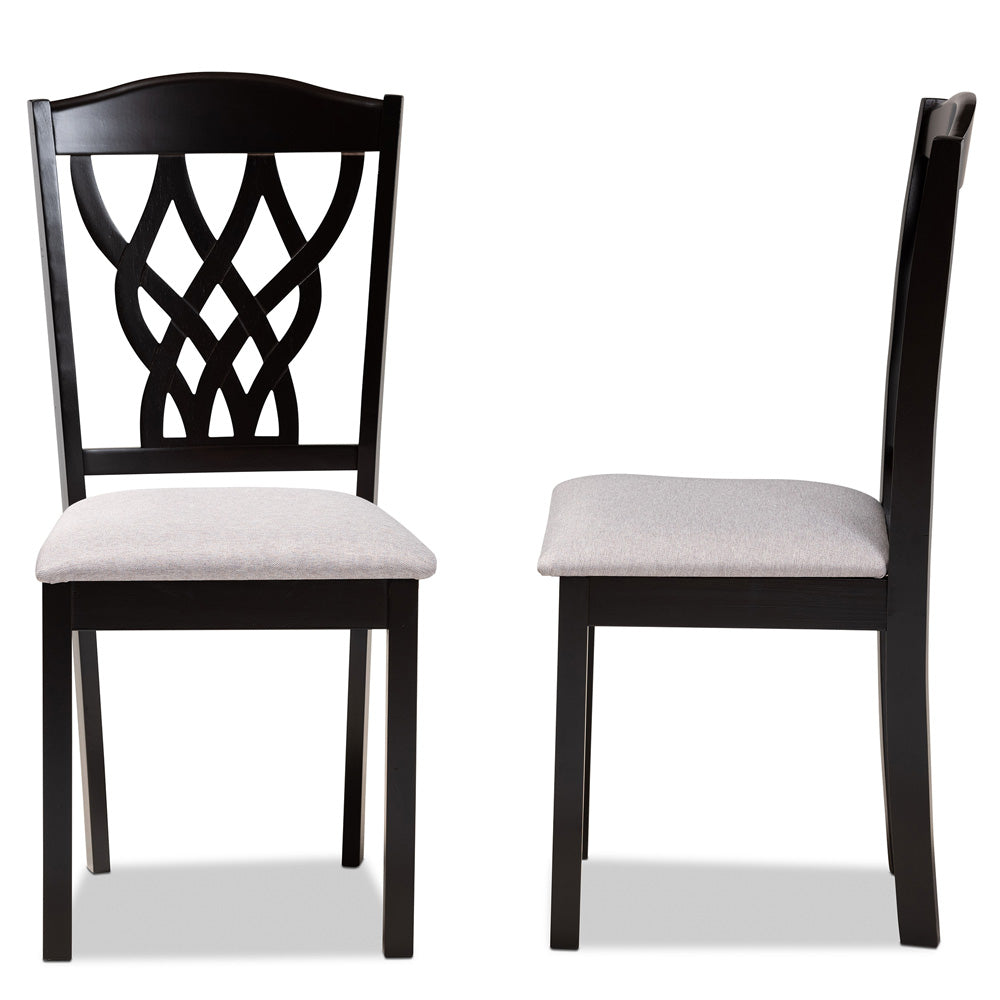 Baxton Studio - Delilah Set of 2 Dining Chairs in Grey/Dark brown - RH1017C-Grey/Dark Brown-DC-2PK view 3