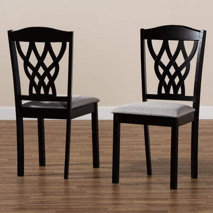 Baxton Studio - Delilah Set of 2 Dining Chairs in Grey/Dark brown - RH1017C-Grey/Dark Brown-DC-2PK view 6