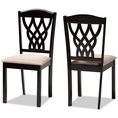 Baxton Studio - Delilah Set of 2 Dining Chairs in Sand/Dark brown - RH1017C-Sand/Dark Brown-DC-2PK view 1