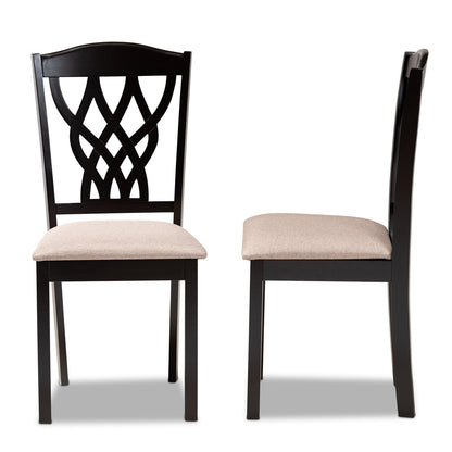 Baxton Studio - Delilah Set of 2 Dining Chairs in Sand/Dark brown - RH1017C-Sand/Dark Brown-DC-2PK view 3