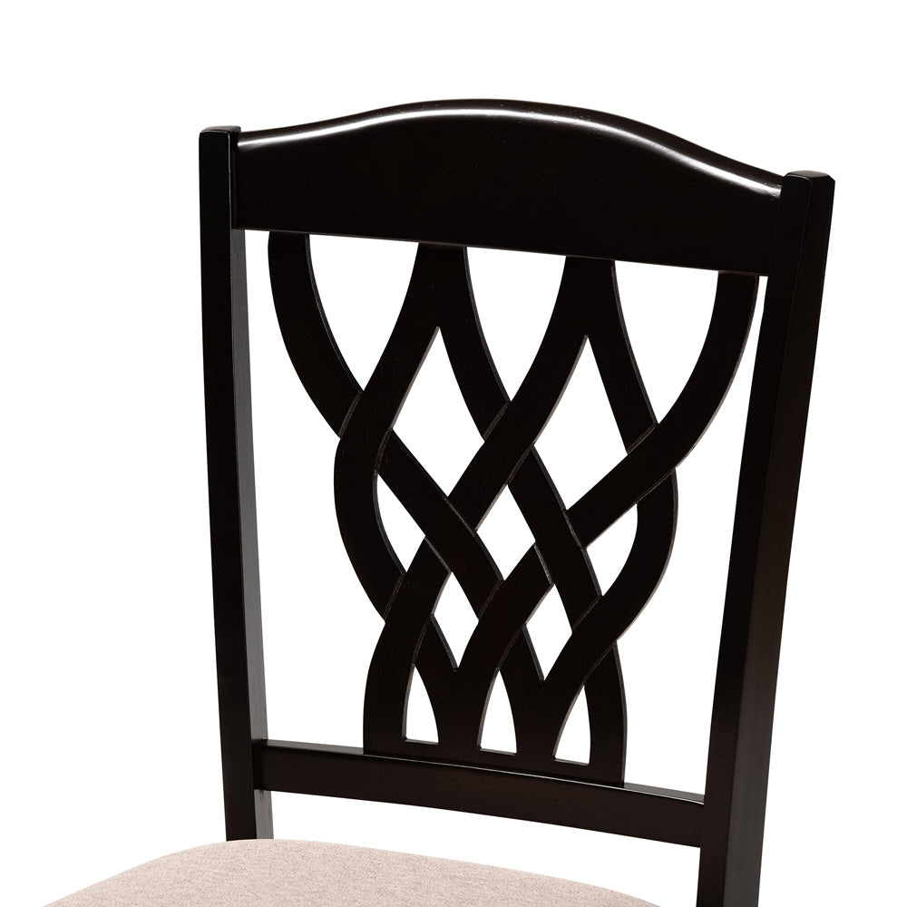 Baxton Studio - Delilah Set of 2 Dining Chairs in Sand/Dark brown - RH1017C-Sand/Dark Brown-DC-2PK view 4