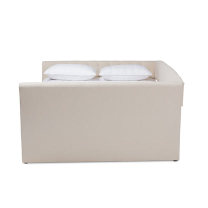 Baxton Studio - Delora Full Size Daybed with Trundle in Beige - CF9044-Beige-Daybed-F/T view 3