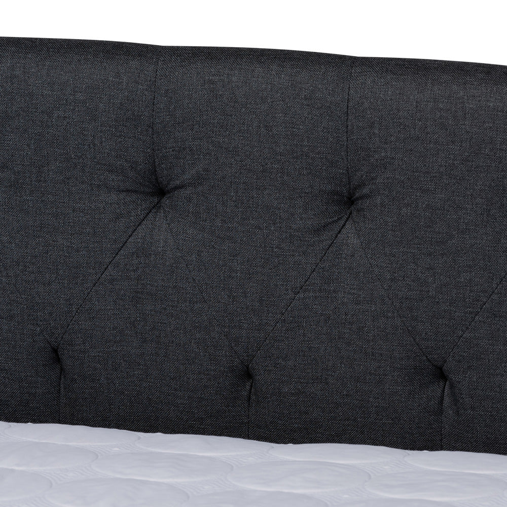 Baxton Studio - Delora Full Size Daybed with Trundle in Dark Grey - CF9044-Charcoal-Daybed-F/T view 6