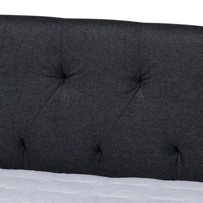 Baxton Studio - Delora Full Size Daybed with Trundle in Dark Grey - CF9044-Charcoal-Daybed-F/T view 6