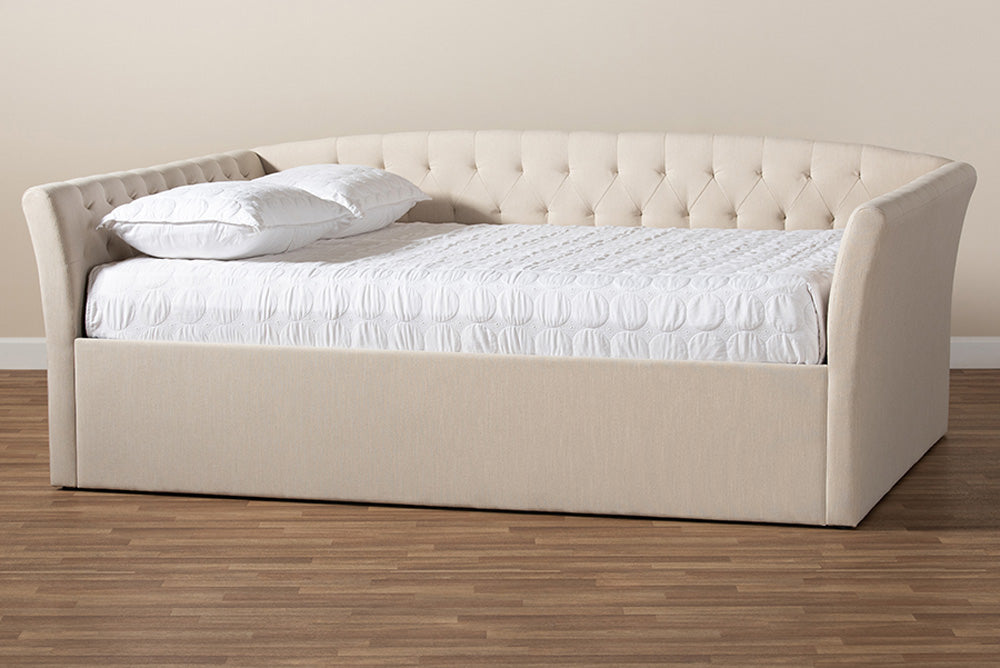 Baxton Studio - Delora Queen Size Daybed - CF9044-B-Beige-Daybed-Q view 6