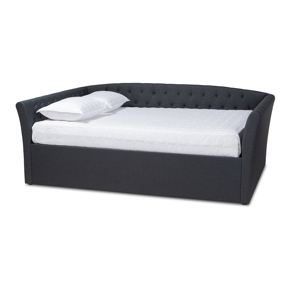 Baxton Studio - Delora Queen Size Daybed in Dark Grey - CF9044-B-Charcoal-Daybed-Q view 1