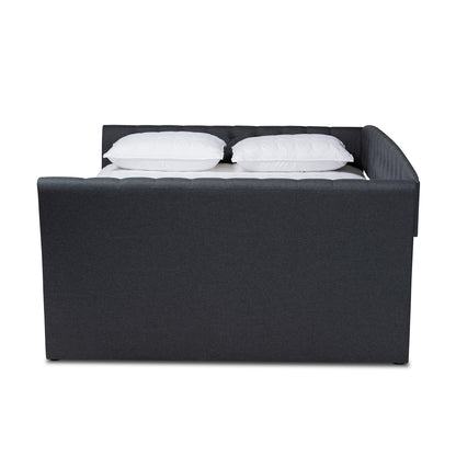 Baxton Studio - Delora Queen Size Daybed in Dark Grey - CF9044-B-Charcoal-Daybed-Q view 2