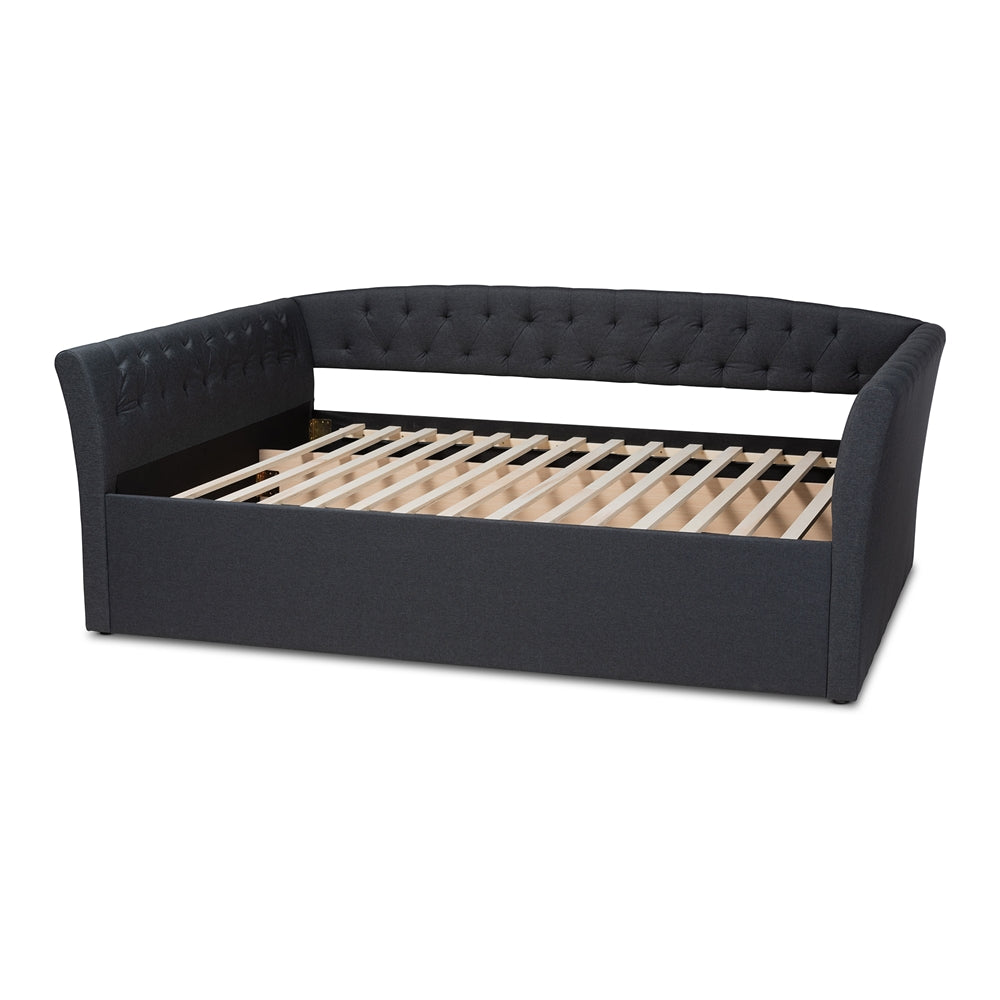 Baxton Studio - Delora Queen Size Daybed in Dark Grey - CF9044-B-Charcoal-Daybed-Q view 3