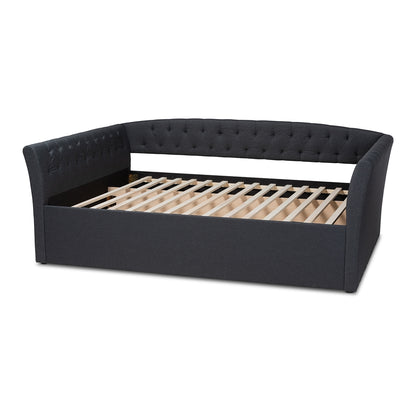 Baxton Studio - Delora Queen Size Daybed in Dark Grey - CF9044-B-Charcoal-Daybed-Q view 3