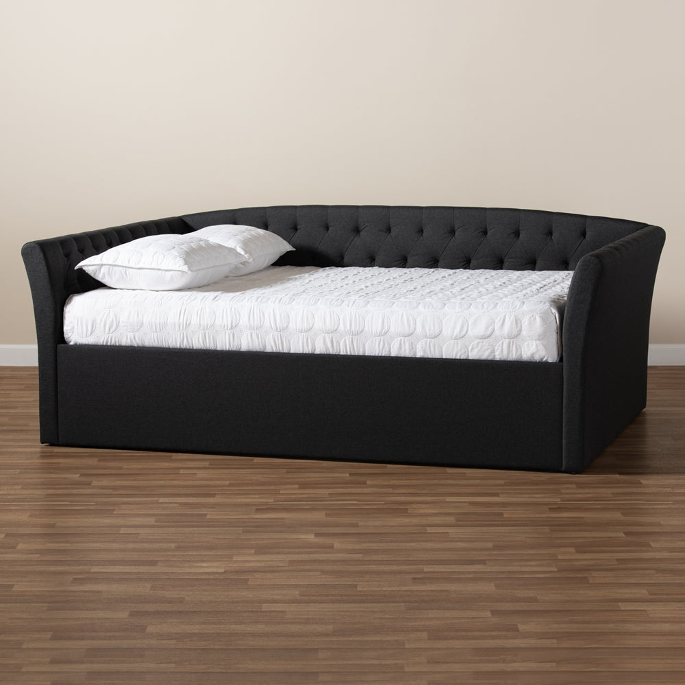 Baxton Studio - Delora Queen Size Daybed in Dark Grey - CF9044-B-Charcoal-Daybed-Q view 5