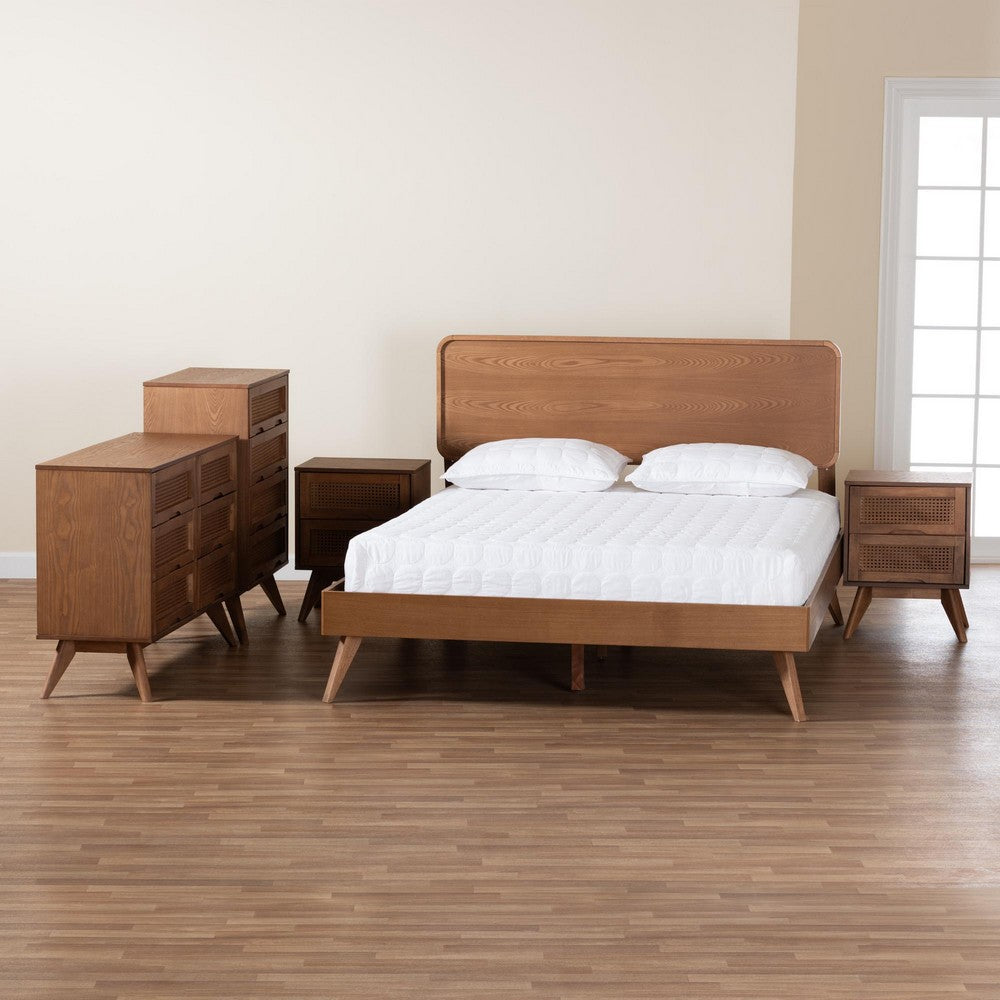 Baxton Studio - Demeter Full Bedroom Set in Walnut Brown - Demeter-Ash Walnut-Full 5PC Bedroom Set view 11