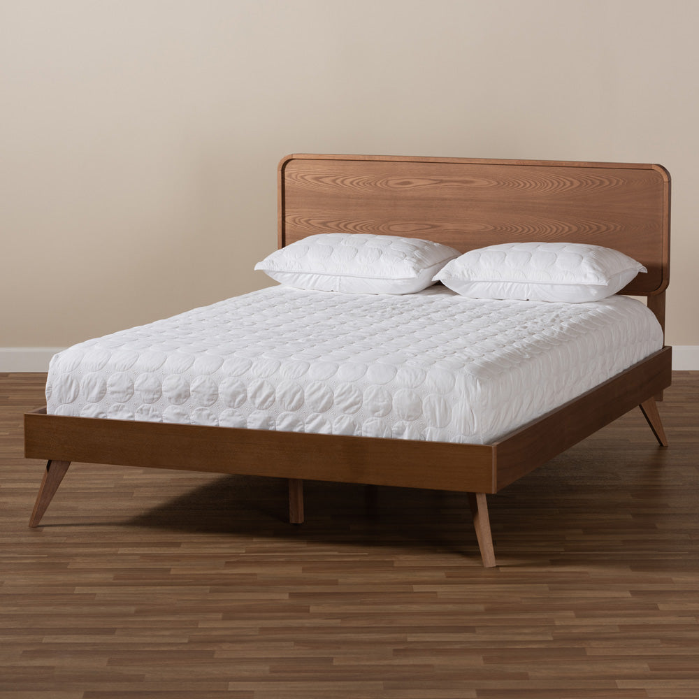 Baxton Studio - Demeter Full Size Bed in Ash Walnut - Demeter-Ash Walnut-Full view 6