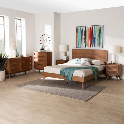 Baxton Studio - Demeter King Bedroom Set in Walnut Brown - Demeter-Ash Walnut-King 5PC Bedroom Set view 11