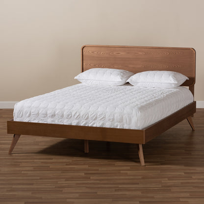 Baxton Studio - Demeter King Size Bed in Ash Walnut - Demeter-Ash Walnut-King view 6