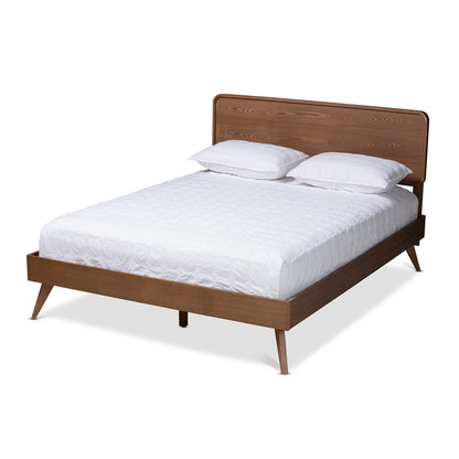 Baxton Studio - Demeter Queen Size Bed in Ash Walnut - Demeter-Ash Walnut-Queen view 1