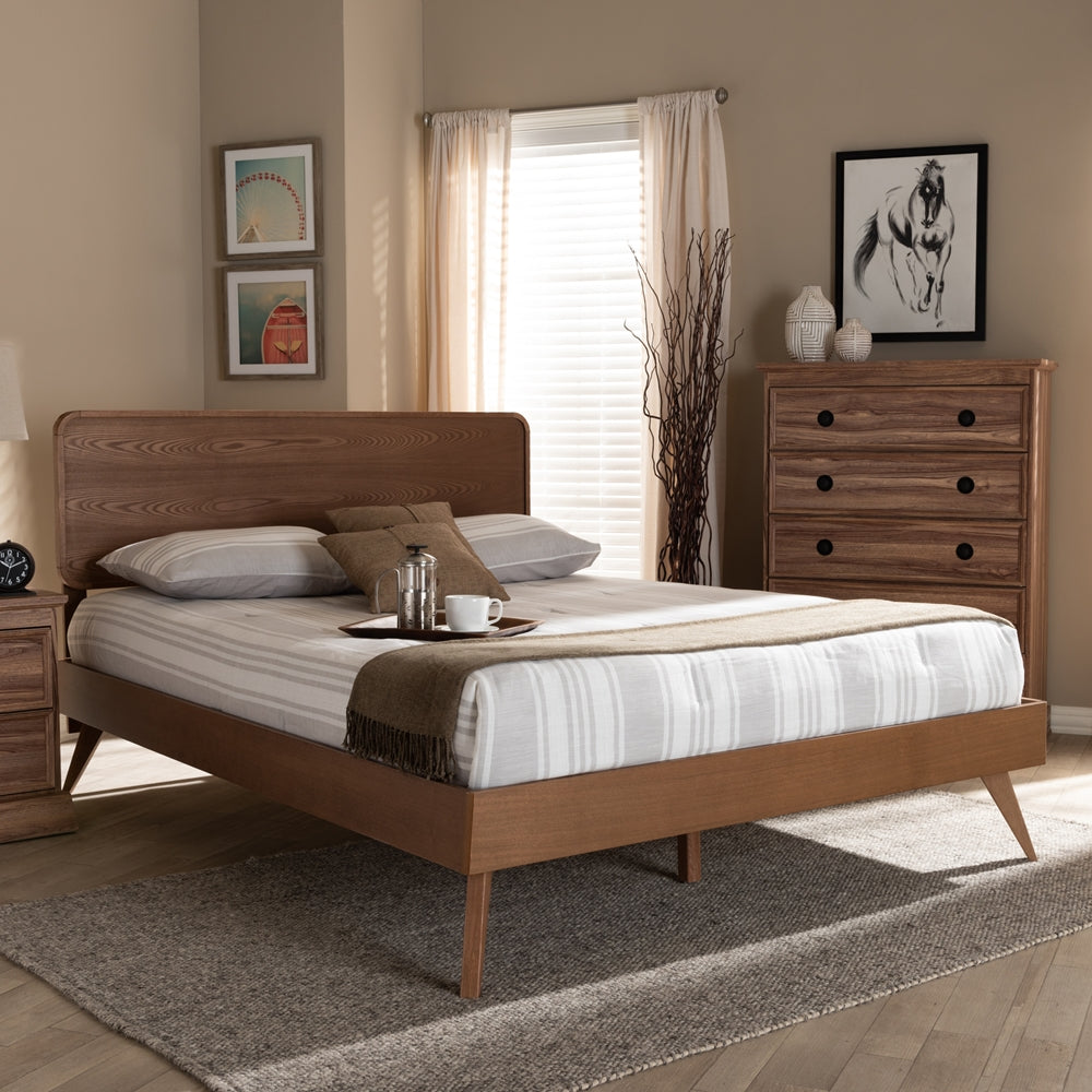 Baxton Studio - Demeter Queen Size Bed in Ash Walnut - Demeter-Ash Walnut-Queen view 7