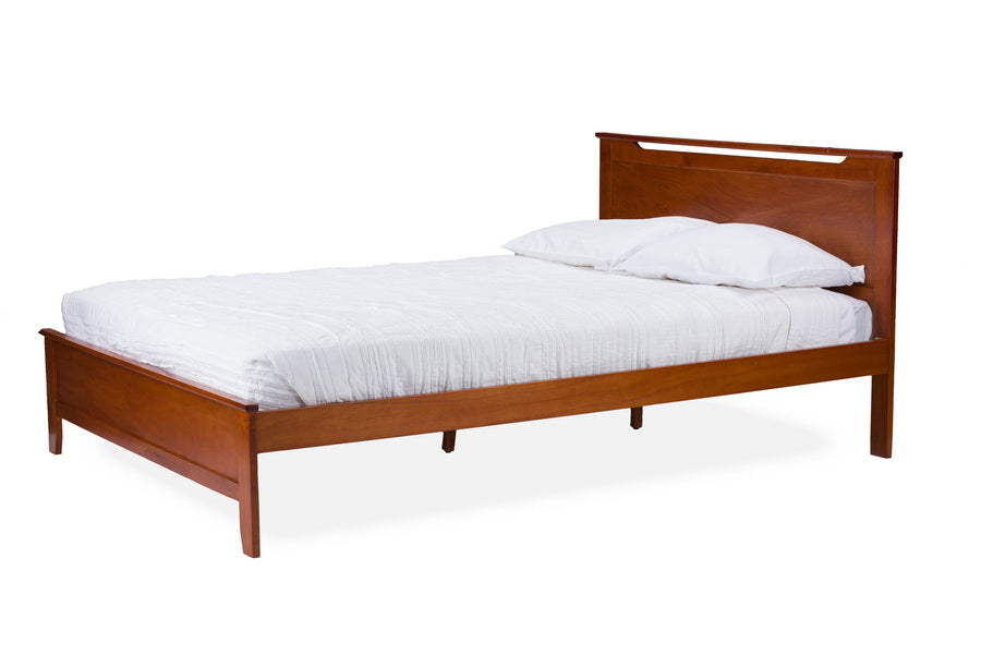 Baxton Studio - Demitasse Twin Size Bed in Brown - SB312-Twin Bed-Antique Oak view 1