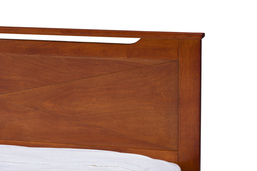 Baxton Studio - Demitasse Twin Size Bed in Brown - SB312-Twin Bed-Antique Oak view 4