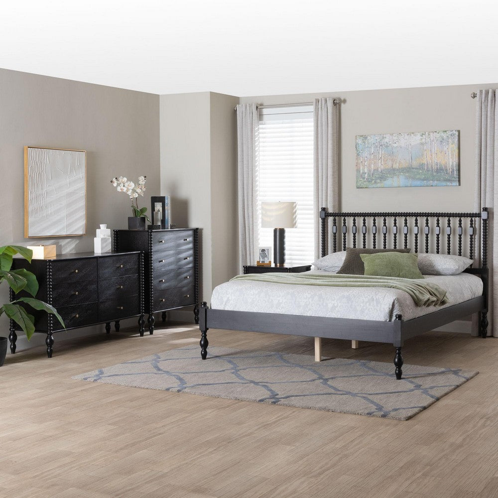 Baxton Studio - Denita Full Bedroom Set in Black - Alaba-4PC Bedroom Set-Black-Full-1NS view 12