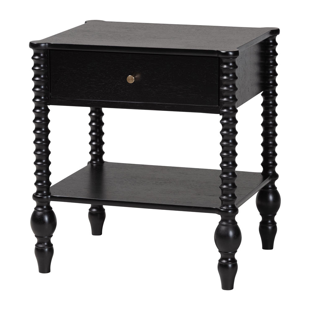 Baxton Studio - Denita Full Bedroom Set in Black - Alaba-4PC Bedroom Set-Black-Full-2NS view 4