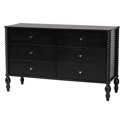 Baxton Studio - Denita Full Bedroom Set in Black - Alaba-4PC Bedroom Set-Black-Full-2NS view 5