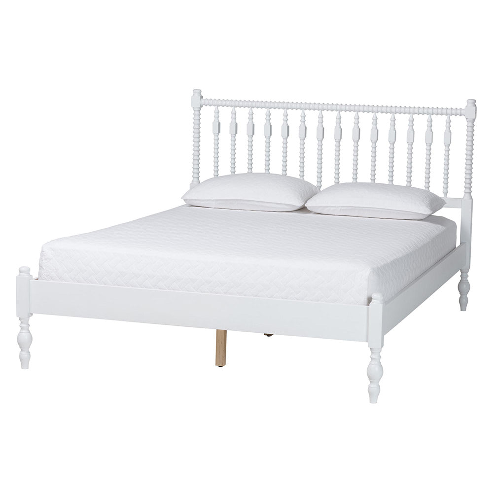 Baxton Studio - Denita Full Bedroom Set in White - Alaba-4PC Bedroom Set-White-Full-1NS view 3