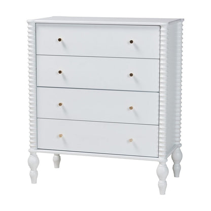 Baxton Studio - Denita Full Bedroom Set in White - Alaba-4PC Bedroom Set-White-Full-1NS view 5