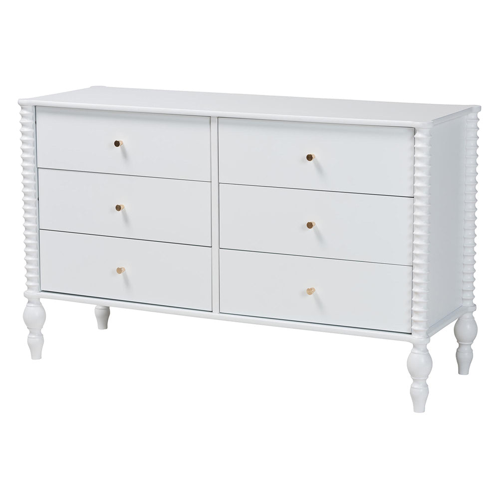 Baxton Studio - Denita Full Bedroom Set in White - Alaba-4PC Bedroom Set-White-Full-1NS view 6