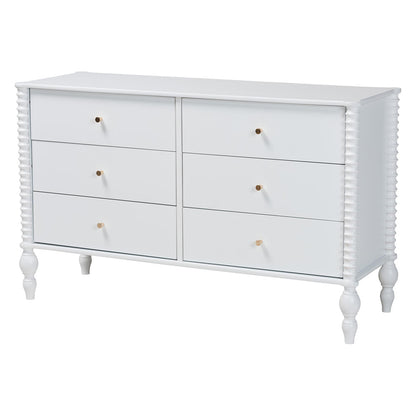 Baxton Studio - Denita Full Bedroom Set in White - Alaba-4PC Bedroom Set-White-Full-1NS view 6