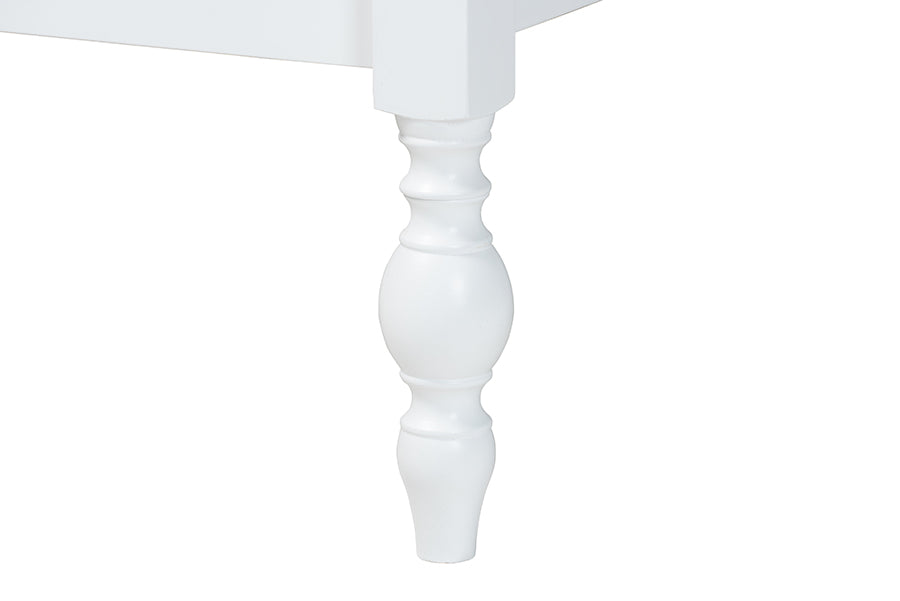 Baxton Studio - Denita Full Bedroom Set in White - Alaba-4PC Bedroom Set-White-Full-1NS view 10