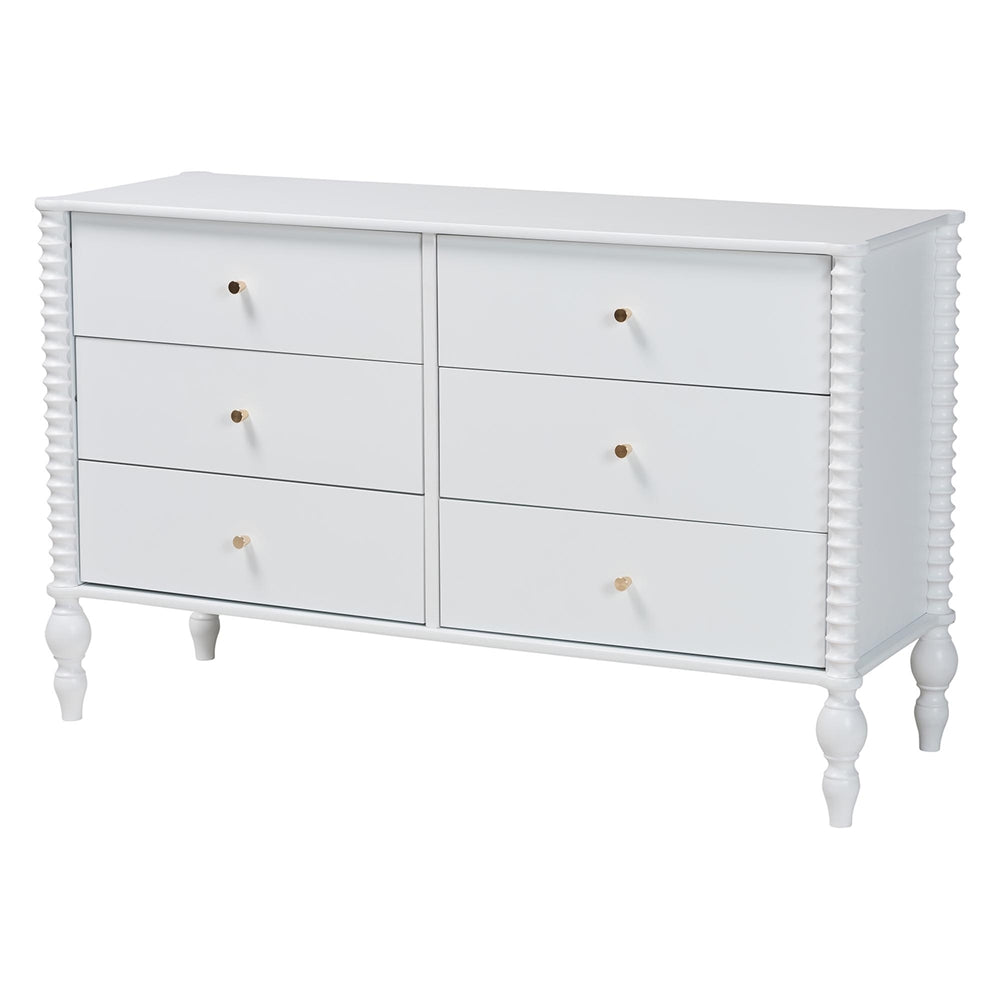 Baxton Studio - Denita Full Bedroom Set in White - Alaba-4PC Bedroom Set-White-Full-2NS view 5