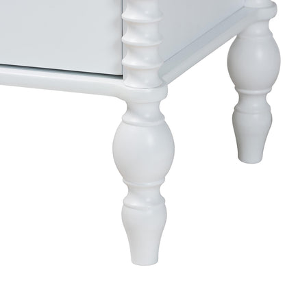 Baxton Studio - Denita Full Bedroom Set in White - Alaba-4PC Bedroom Set-White-Full-2NS view 7