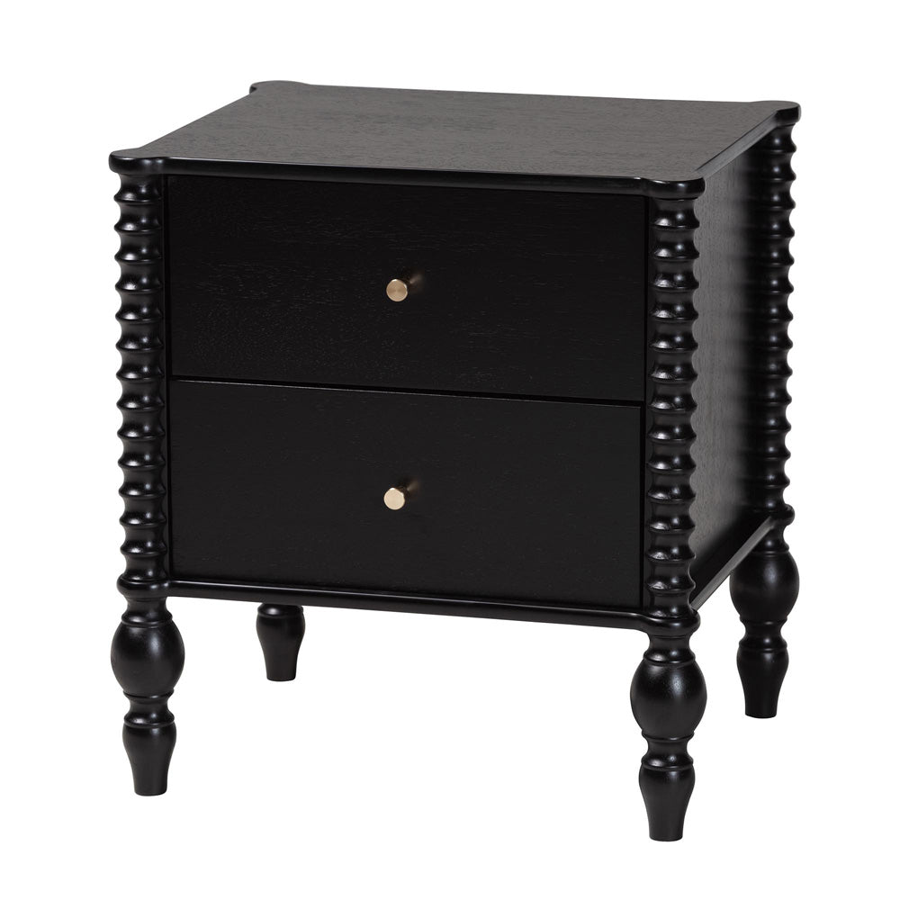 Baxton Studio - Denita Queen Bedroom Set in Black - Alaba-4PC Bedroom Set-Black-Queen-1NS view 4