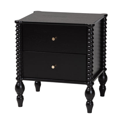 Baxton Studio - Denita Queen Bedroom Set in Black - Alaba-4PC Bedroom Set-Black-Queen-1NS view 4