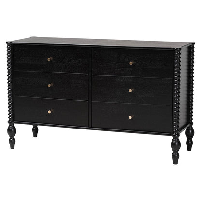 Baxton Studio - Denita Queen Bedroom Set in Black - Alaba-4PC Bedroom Set-Black-Queen-1NS view 6