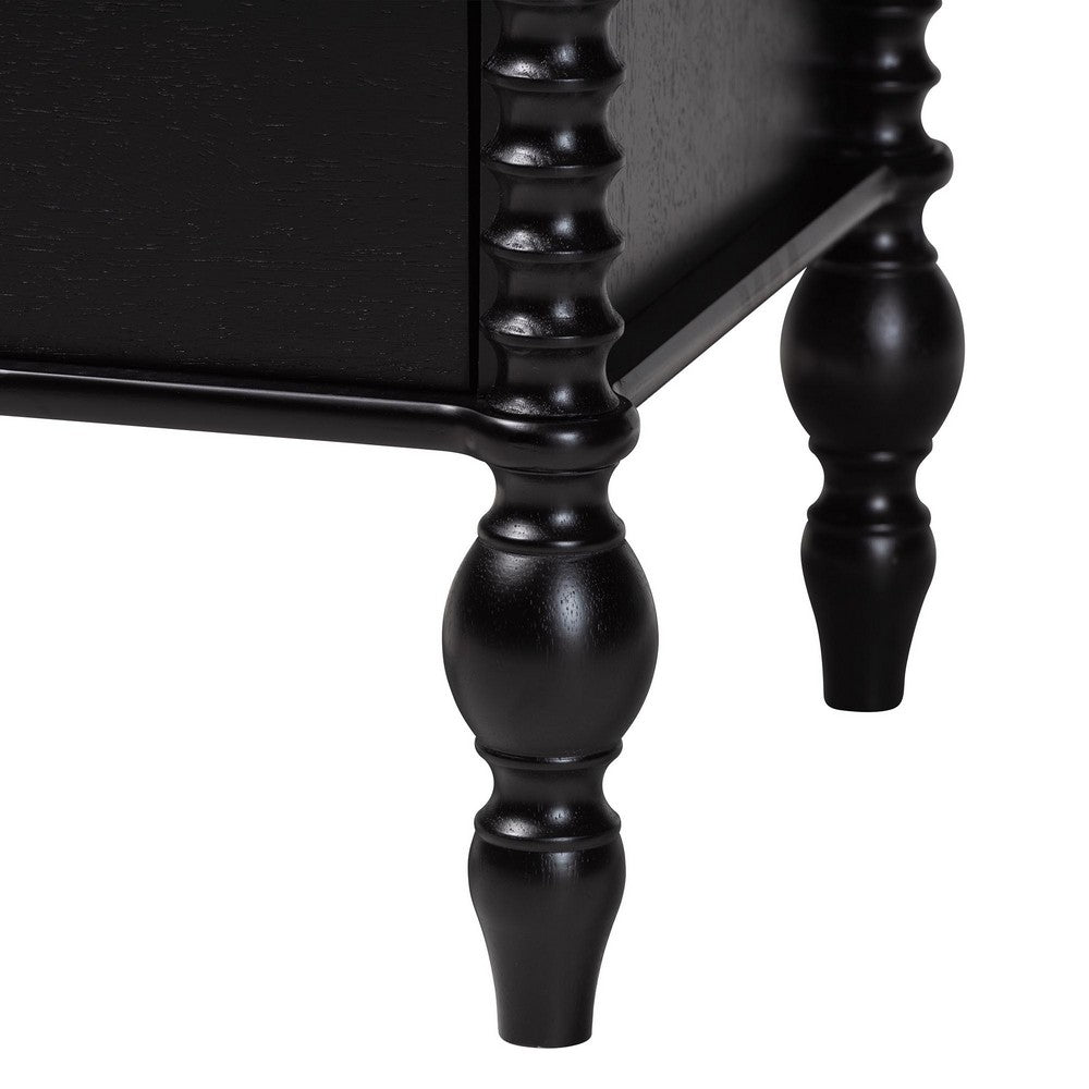 Baxton Studio - Denita Queen Bedroom Set in Black - Alaba-4PC Bedroom Set-Black-Queen-1NS view 8