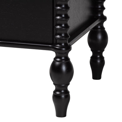 Baxton Studio - Denita Queen Bedroom Set in Black - Alaba-4PC Bedroom Set-Black-Queen-1NS view 8