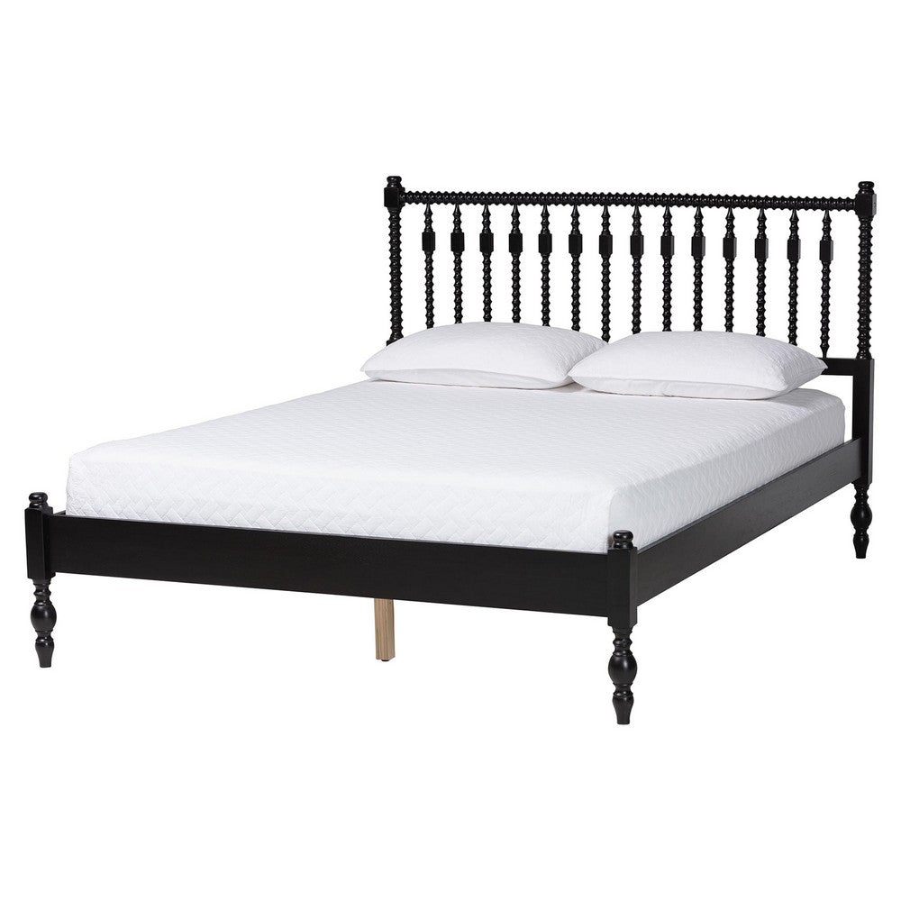 Baxton Studio - Denita Queen Bedroom Set in Black - Alaba-4PC Bedroom Set-Black-Queen-2NS view 3