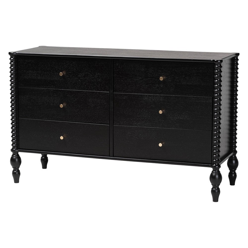 Baxton Studio - Denita Queen Bedroom Set in Black - Alaba-4PC Bedroom Set-Black-Queen-2NS view 5