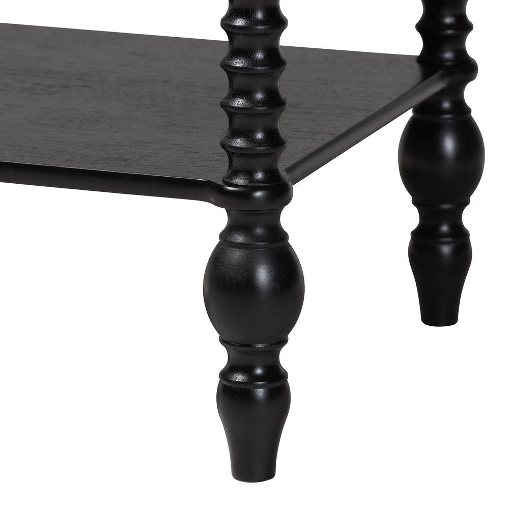 Baxton Studio - Denita Queen Bedroom Set in Black - Alaba-4PC Bedroom Set-Black-Queen-2NS view 7