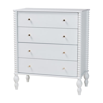 Baxton Studio - Denita Queen Bedroom Set in White - Alaba-4PC Bedroom Set-White-Queen-1NS view 5