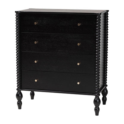 Baxton Studio - Denita Twin Bedroom Set in Black - Alaba-4PC Bedroom Set-Black-Twin-1NS view 5