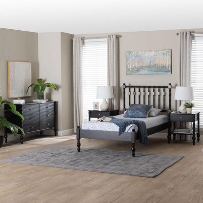 Baxton Studio - Denita Twin Bedroom Set in Black - Alaba-4PC Bedroom Set-Black-Twin-2NS view 11